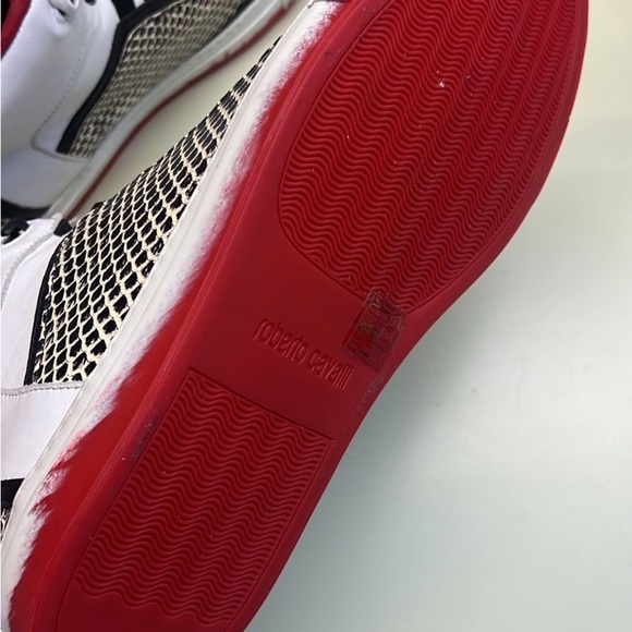 Roberto Cavalli Black and White Sneakers with Perforated Design - Picture 8 of 10